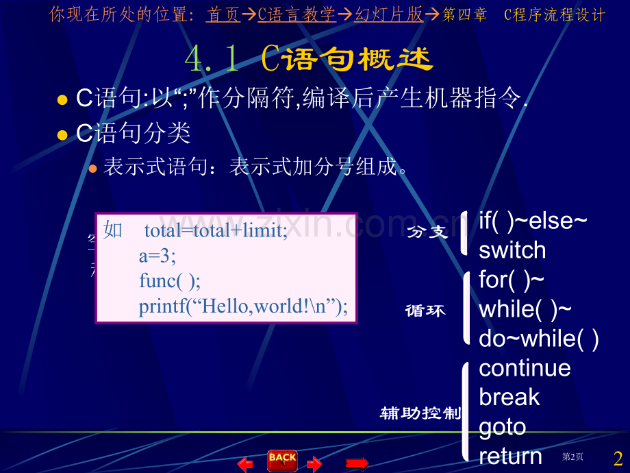 你现在所处的位置首C语言教学幻灯片版C程序流程省公共课一等奖全国赛课获奖课件.pptx_第2页