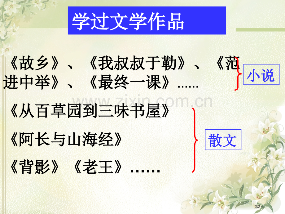 中考文学作品阅读复习之内容概括市公开课一等奖百校联赛获奖课件.pptx_第2页