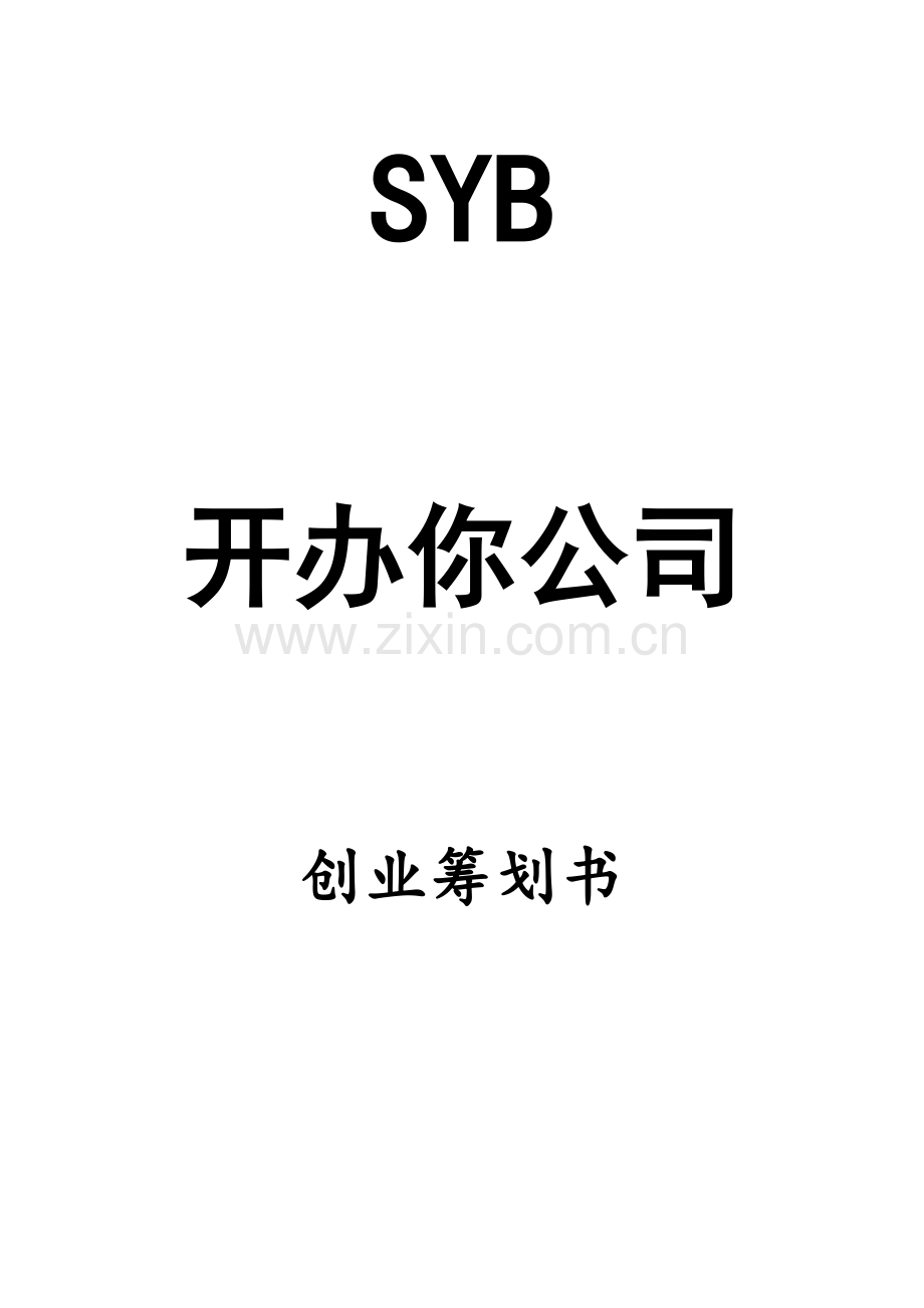 SYB创业专题计划书专业资料.doc_第1页