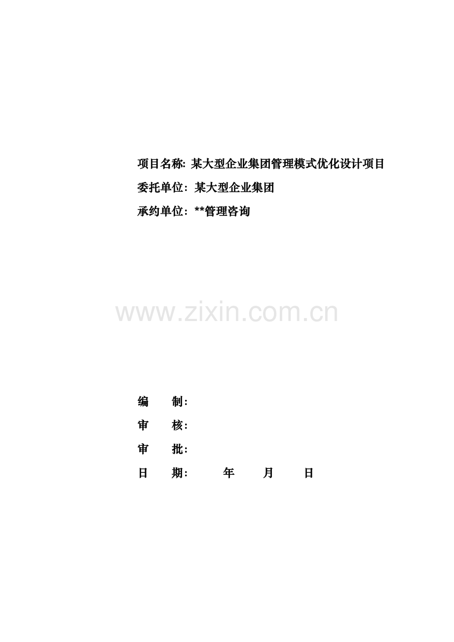 大型企业集团管理模式设计项目建议书模板.doc_第1页