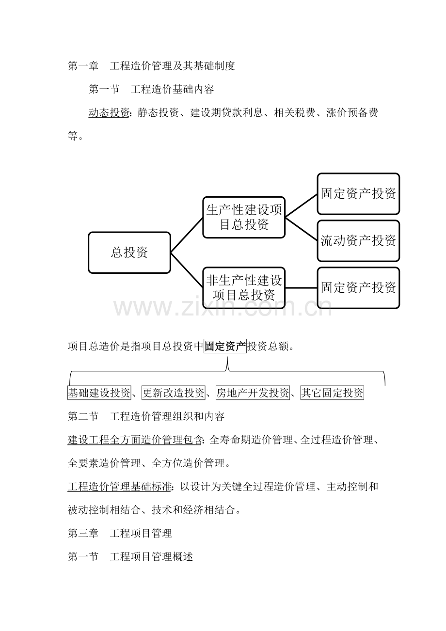 建设综合项目工程造价管理读书重点笔记.docx_第1页