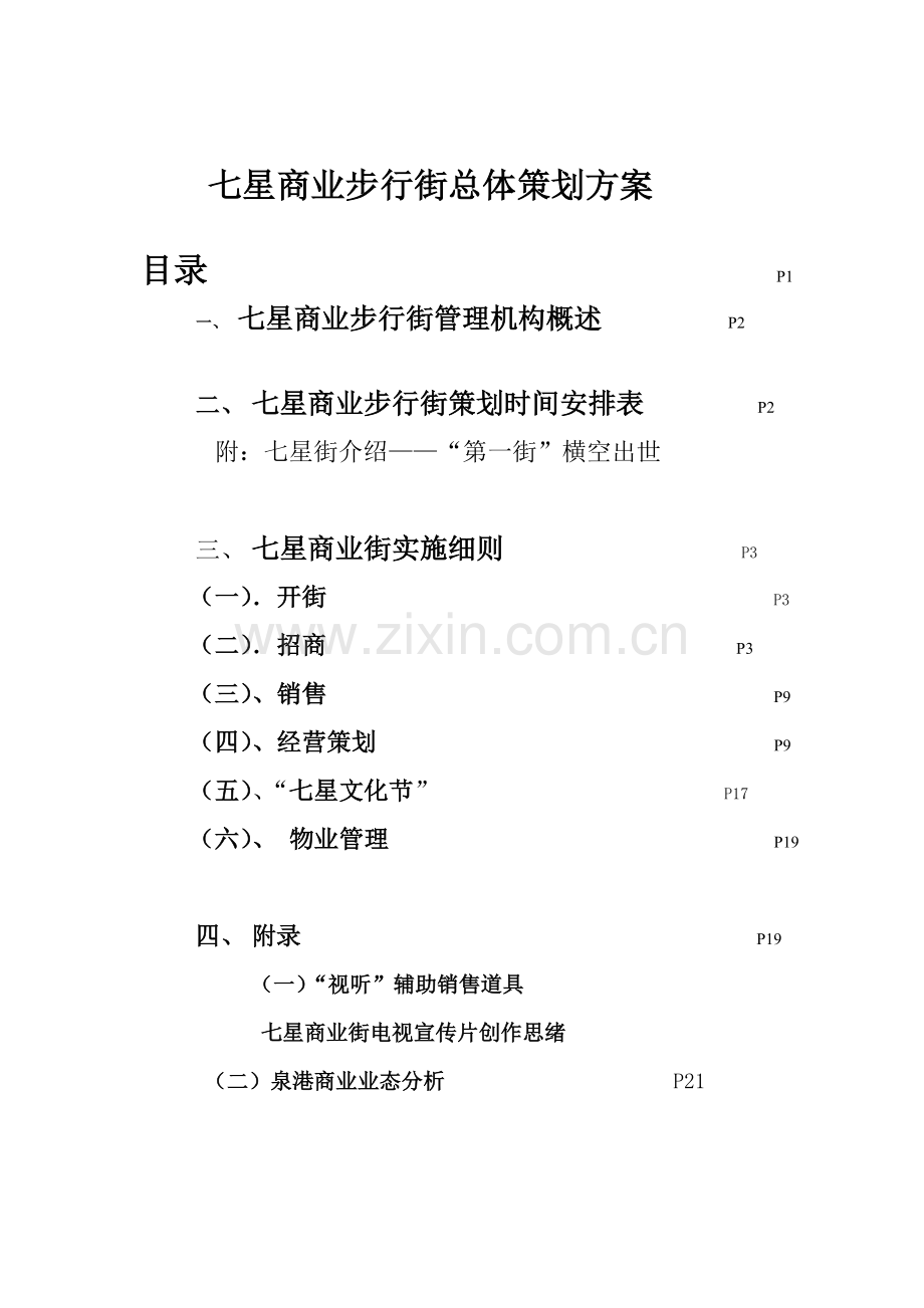 七星商业步行街总体专项策划案.doc_第1页