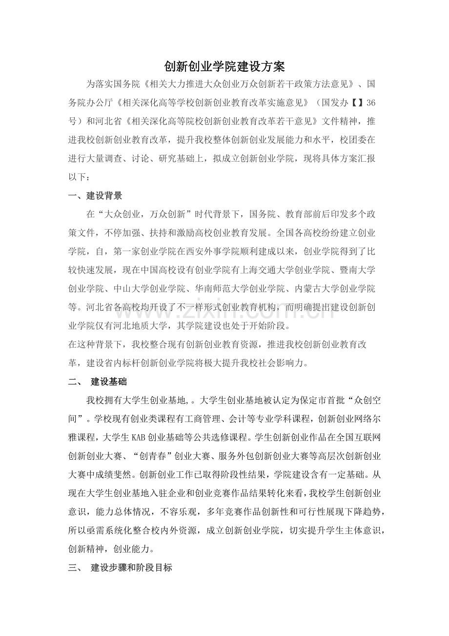 创业学院建设专业方案上传网站.docx_第1页