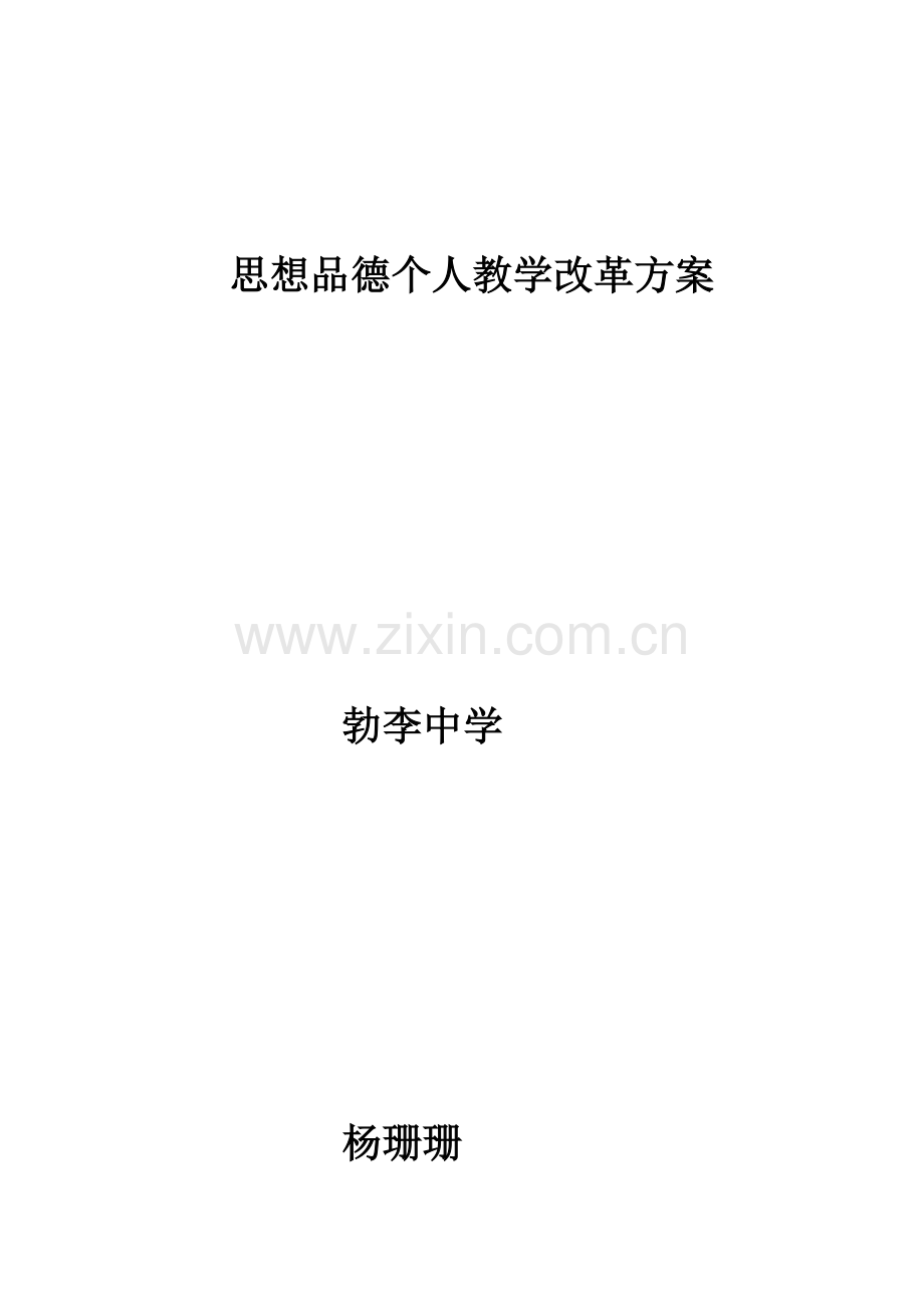 个人教学改革专项方案.doc_第1页