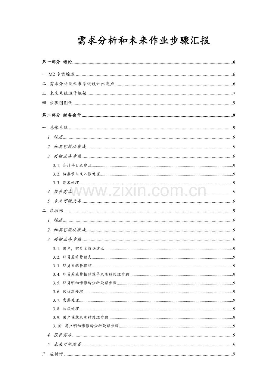 SAP需求分析与未来作业流程报告模板.doc_第1页