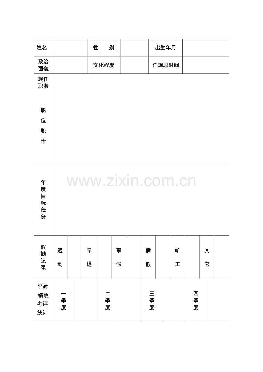 国家公务员年度绩效考核登记表模板.doc_第3页