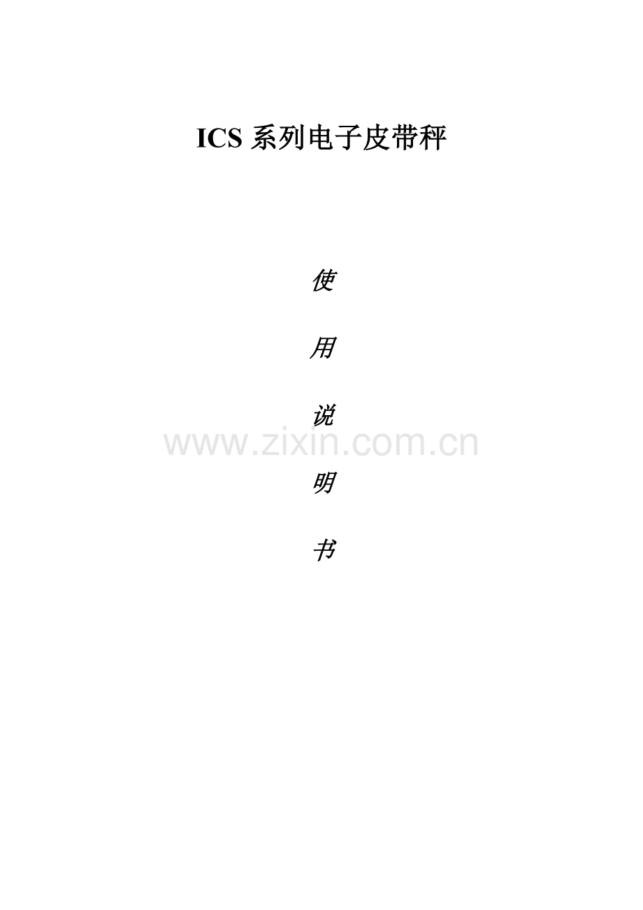 ICS系列电子皮带秤专项说明书.docx_第1页