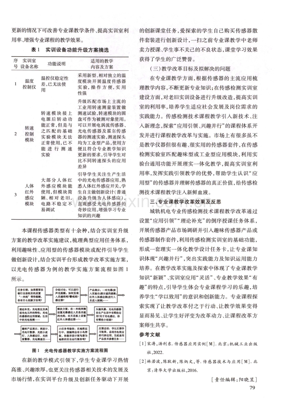 基于实训平台“应用引领、兴趣并行”的专业课教学改革研究——以城轨机电专业传感检测技术课程为例.pdf_第3页