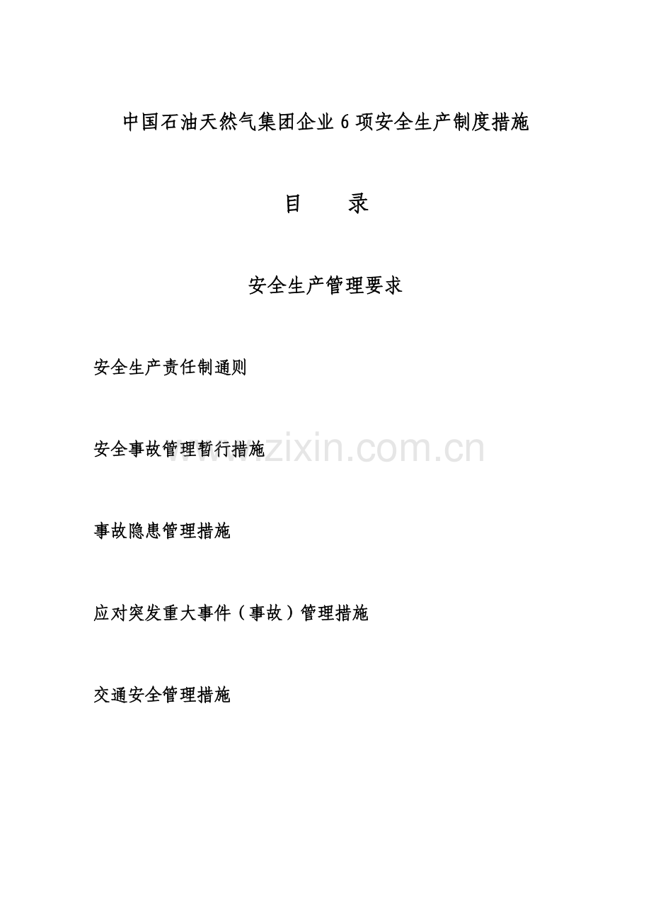 中国石油天然气集团公司项安全生产制度办法模板.docx_第1页