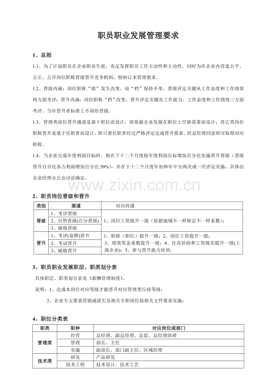 员工职业发展管理标准规定.doc_第1页