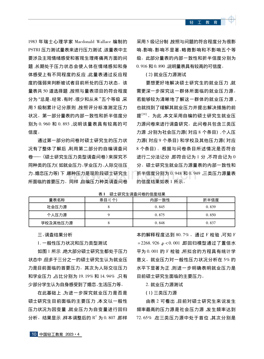 地方高校硕士研究生就业压力状况、压力源及影响因素研究.pdf_第3页