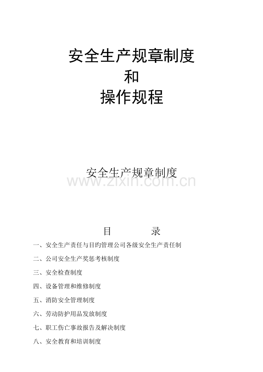 安全生产全新规章新版制度和操作专题规程(2).docx_第1页