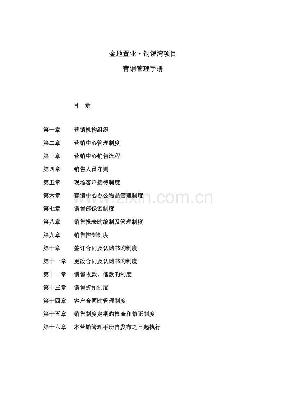 地产专项项目营销管理标准手册.docx_第1页