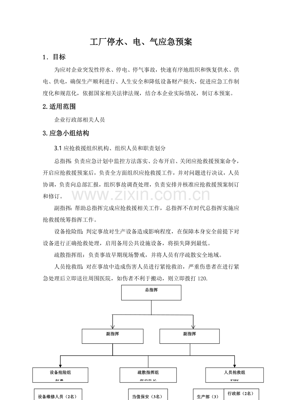 工厂停水电气应急专项预案.doc_第1页