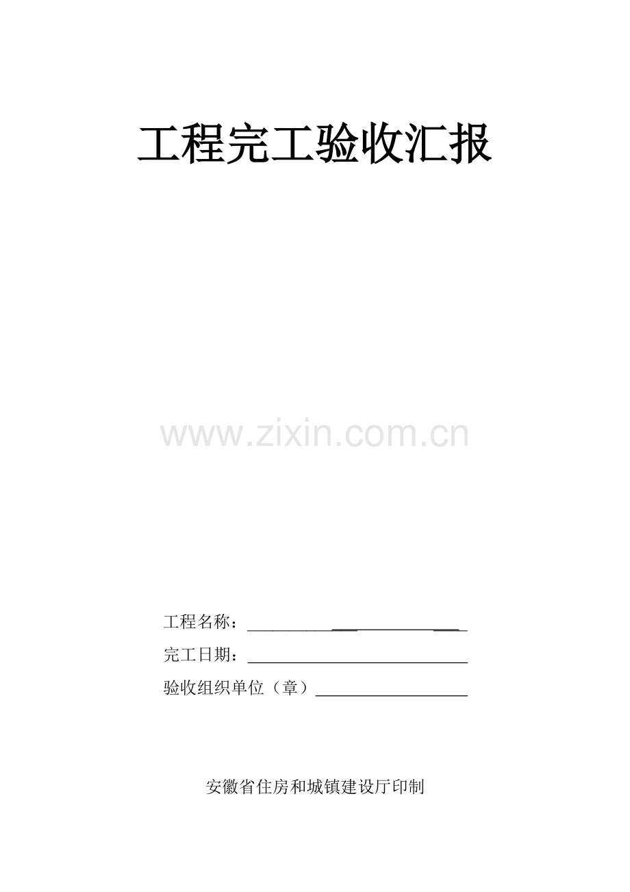 安徽省综合项目工程竣工项目验收总结报告.doc_第1页