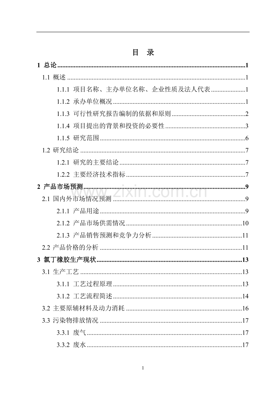 化工有限责任公司氯丁橡胶生产工艺循环经济改造项目建设可行性研究报告计划方案书(优秀甲级资质建设可行性.doc_第1页