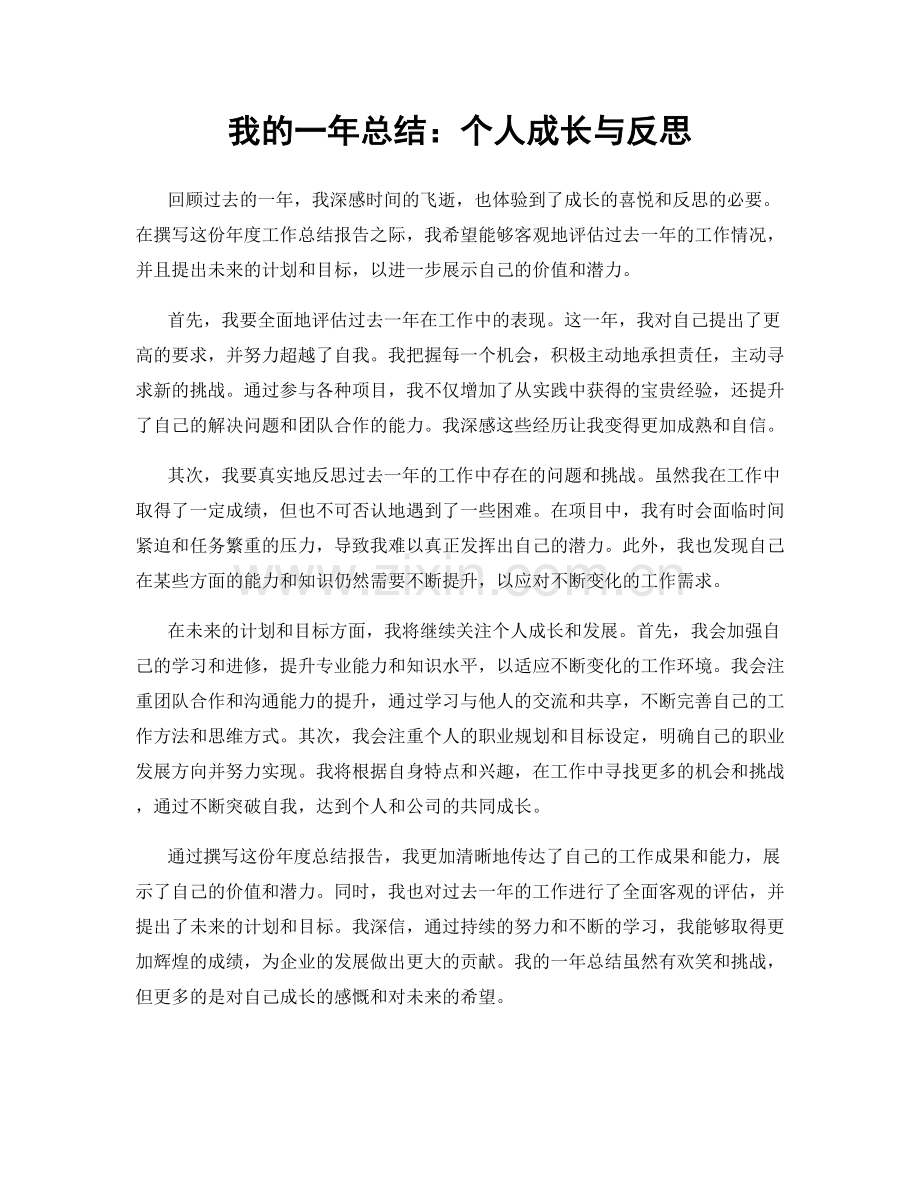 我的一年总结：个人成长与反思.docx_第1页