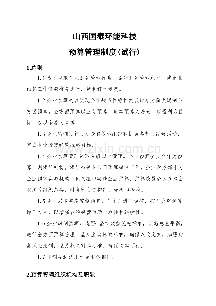 公司专项预算管理核心制度.doc_第1页