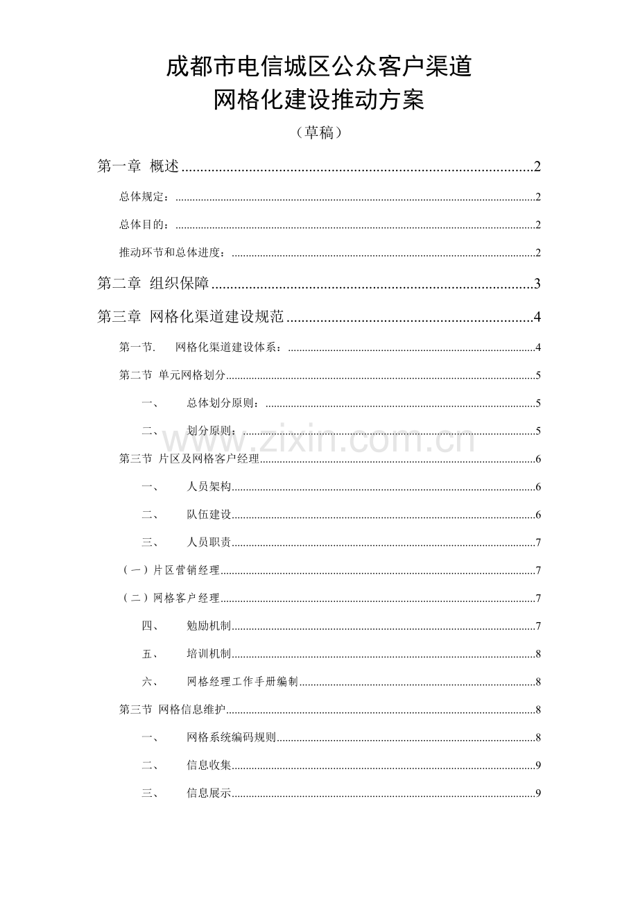 成都市电信城区公众客户渠道网格化建设推进专项方案.doc_第1页