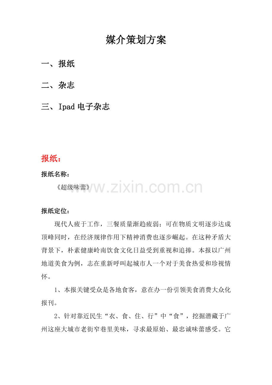 媒介专业策划专项方案.docx_第1页