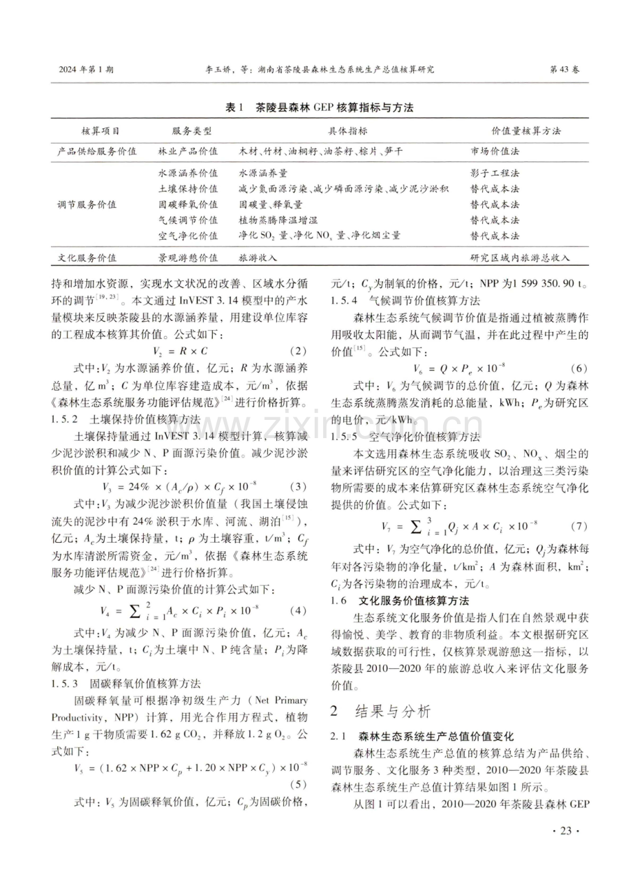 湖南省茶陵县森林生态系统生产总值核算研究.pdf_第3页