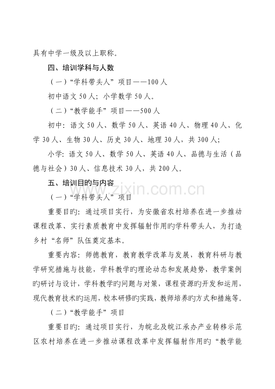 国培综合计划安徽省农村骨干教师培训专项项目实施专题方案.docx_第3页