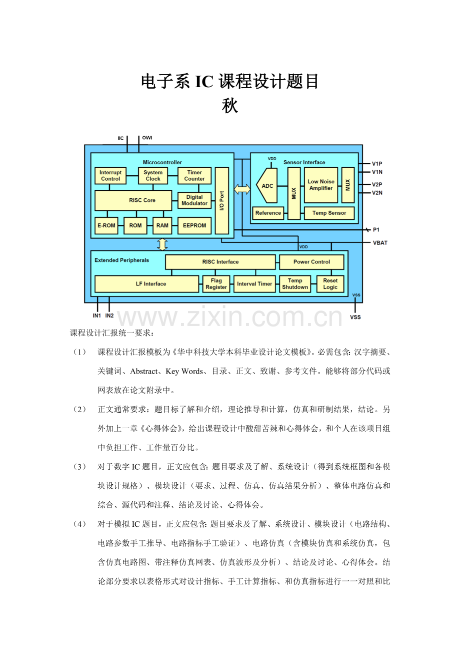 IC专业课程设计题目电子系.doc_第1页