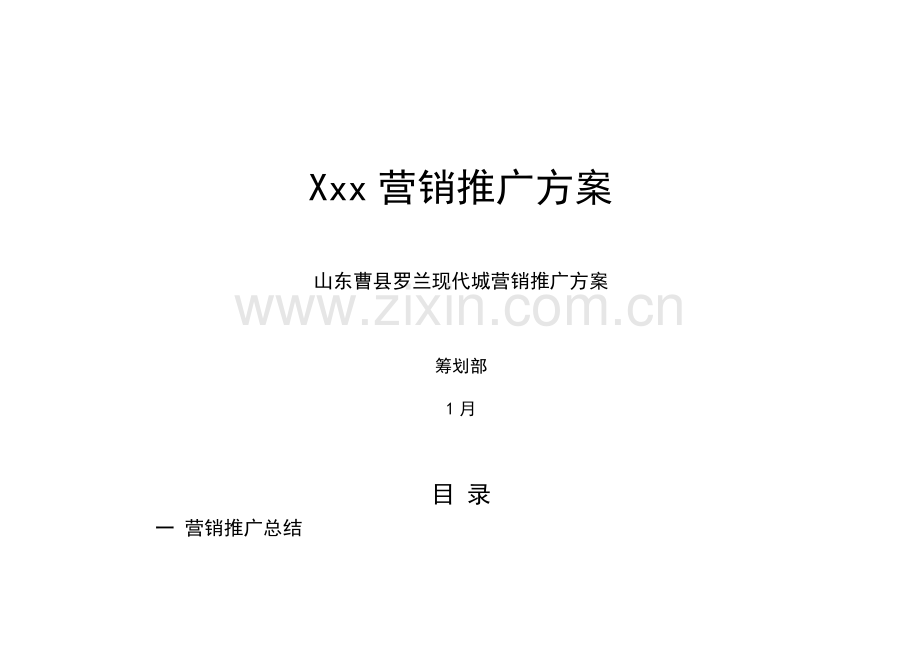 城区营销推广专题方案.docx_第1页