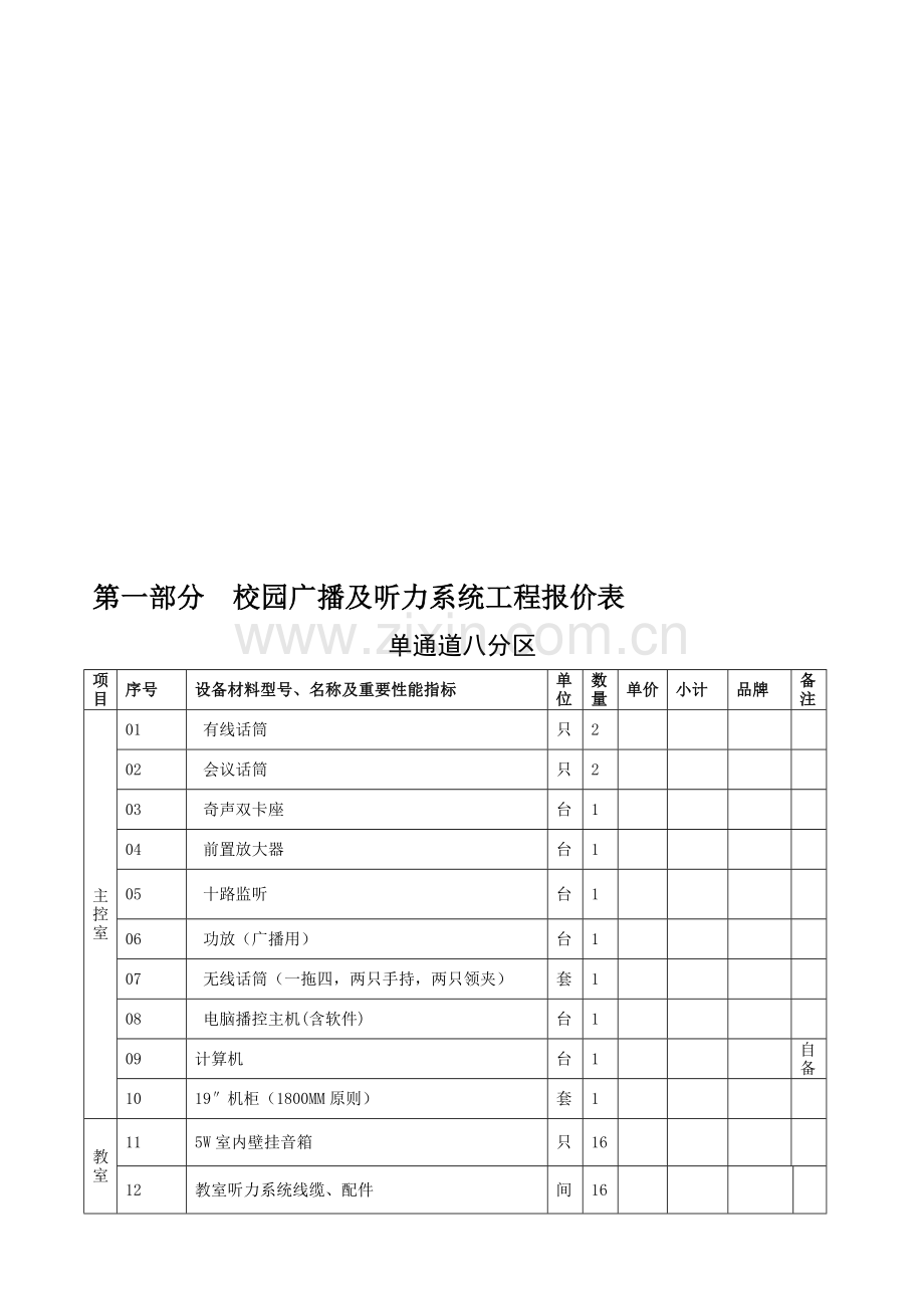 小学校园广播及听力系统综合设计专题方案.docx_第3页