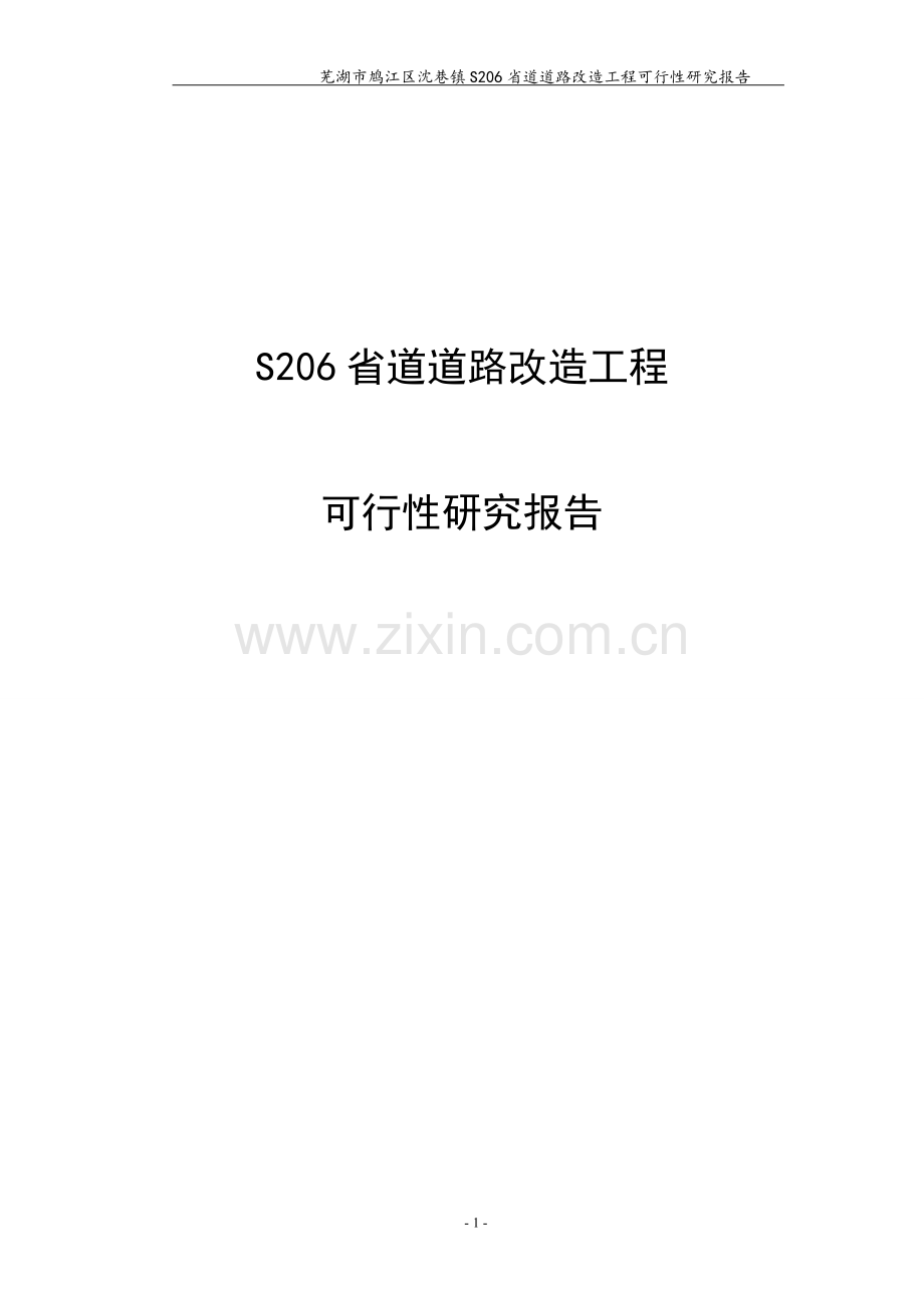 s206省道道路改造工程申请立项可研报告.doc_第1页