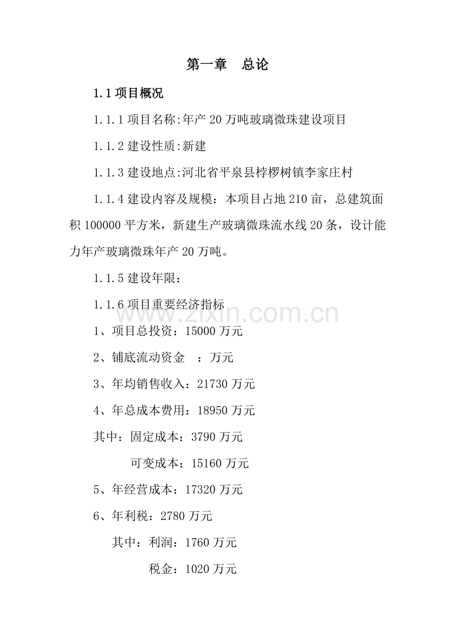 年产20万吨玻璃微珠综合项目可研报告.doc_第2页