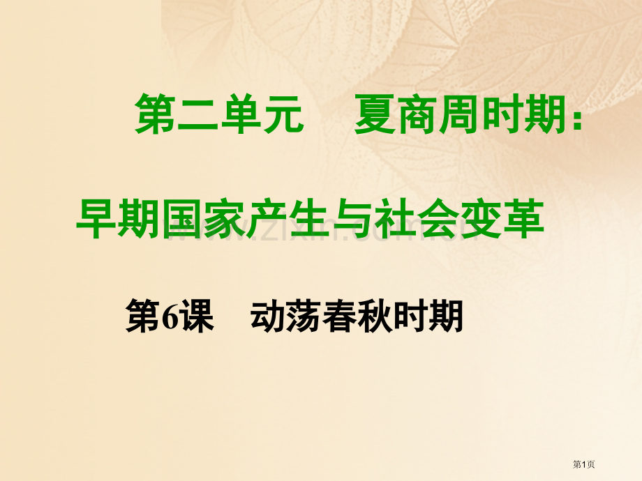 七年级历史上册第二单元夏商周时期早期国家的产生与社会变革第六课动荡的春秋时代教学市公开课一等奖百校联.pptx_第1页