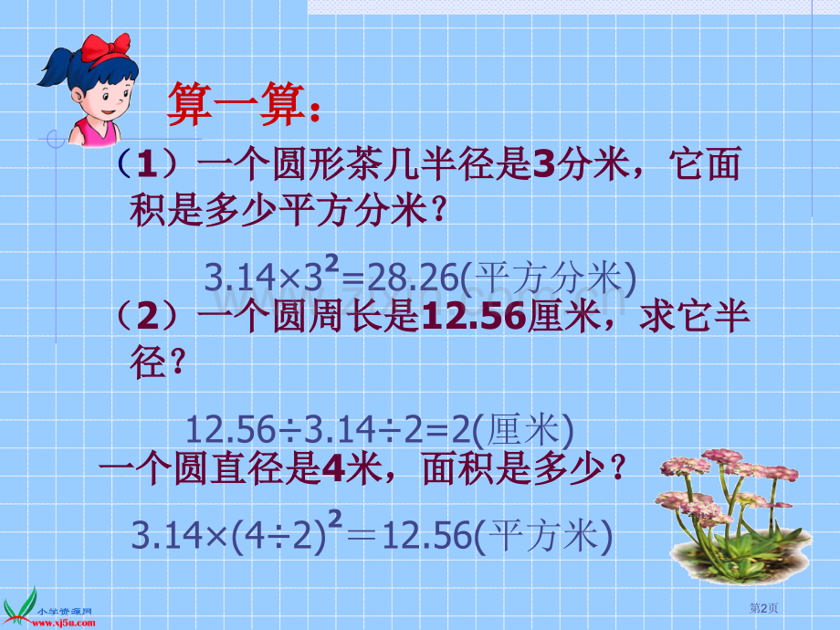 圆的面积练习题省公共课一等奖全国赛课获奖课件.pptx_第2页