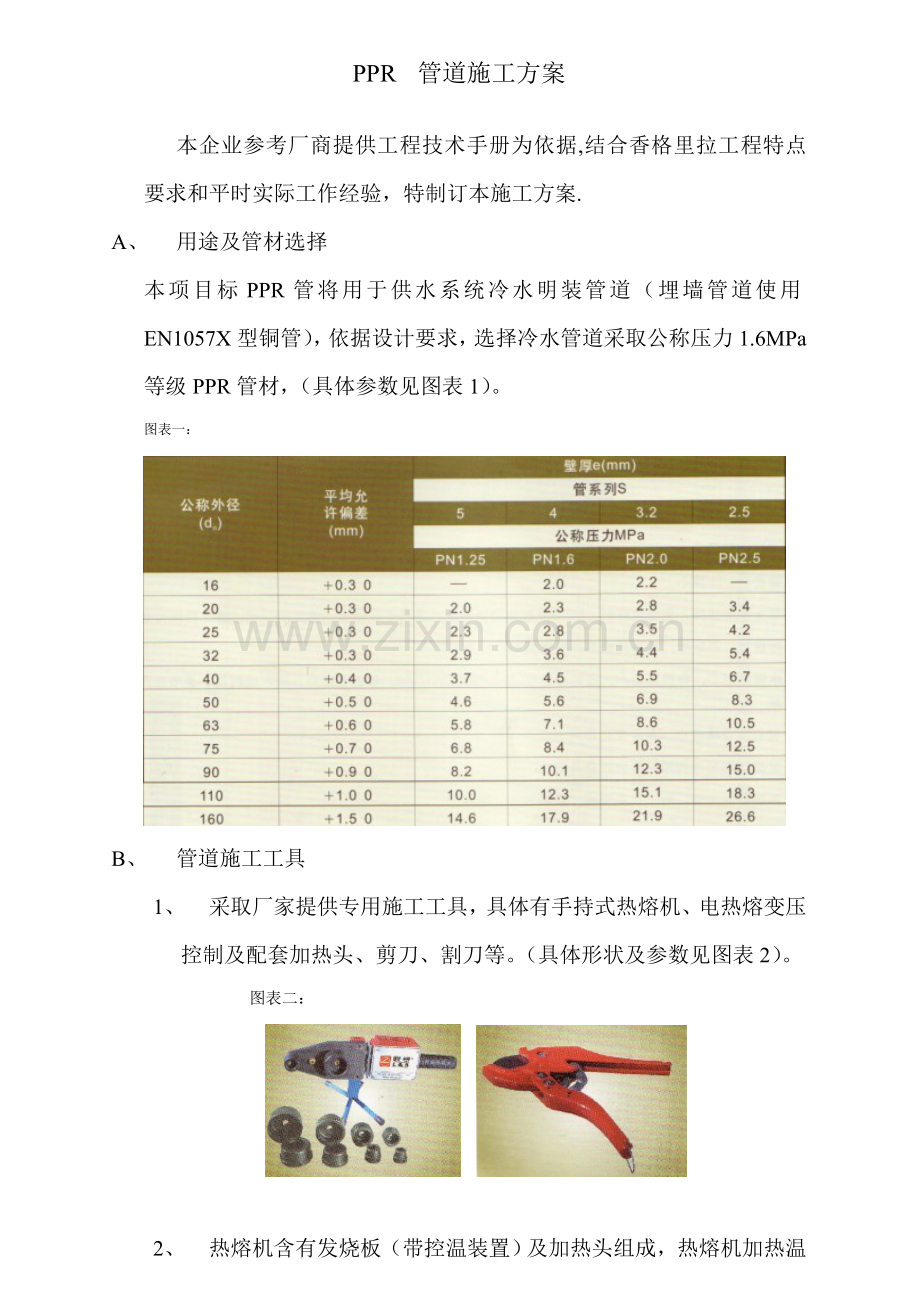 ppr管道综合项目施工专项方案.doc_第1页