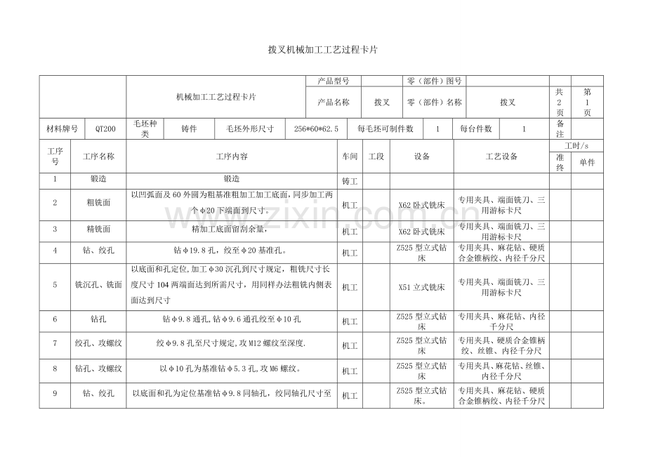 基本工艺过程卡与工序卡.doc_第1页