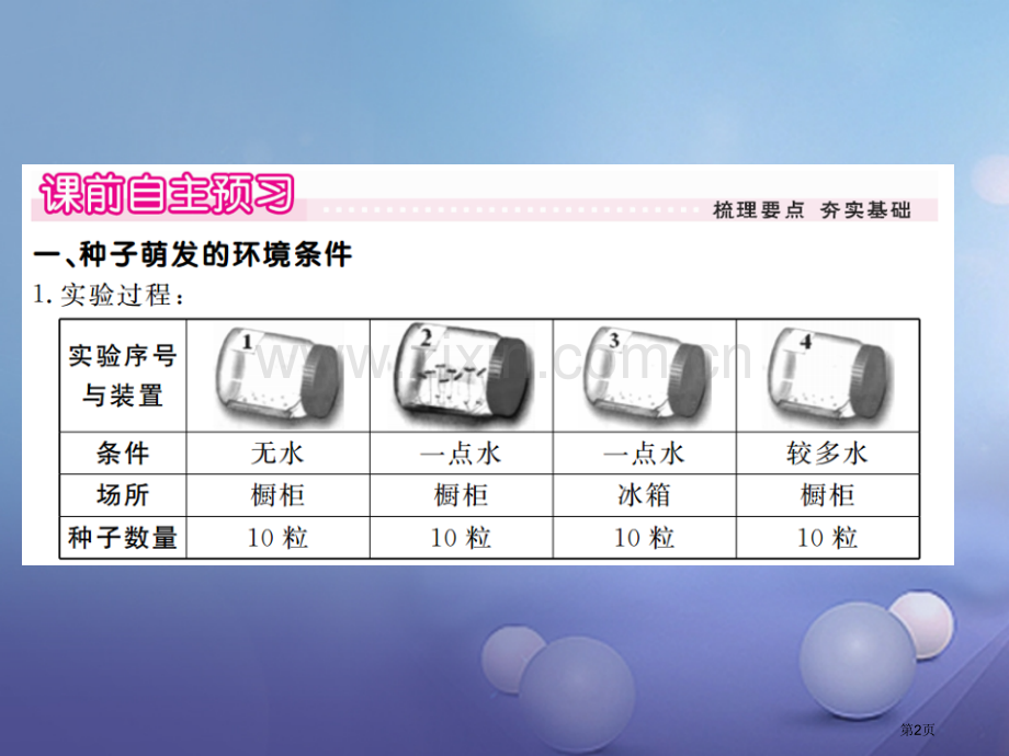 七年级生物上册第三单元第二章第一节种子的萌发PPT市公开课一等奖百校联赛特等奖大赛微课金奖PPT课件.pptx_第2页