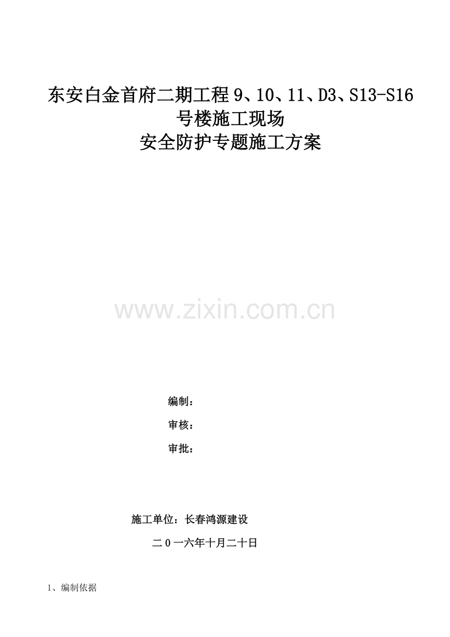 安全防护专项综合项目施工专项方案.doc_第1页