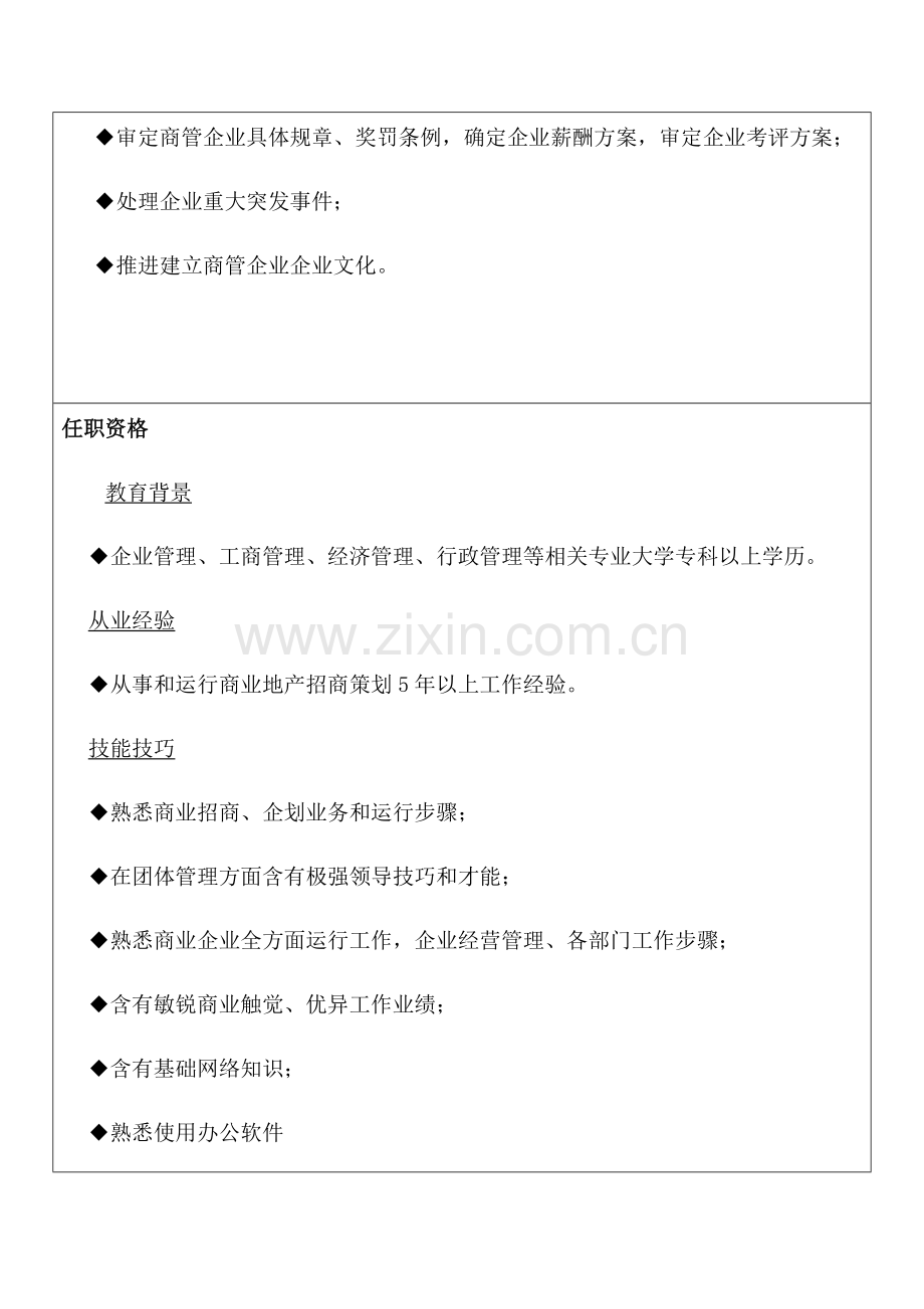 商管公司各岗位基础职责的制定拟稿.docx_第2页