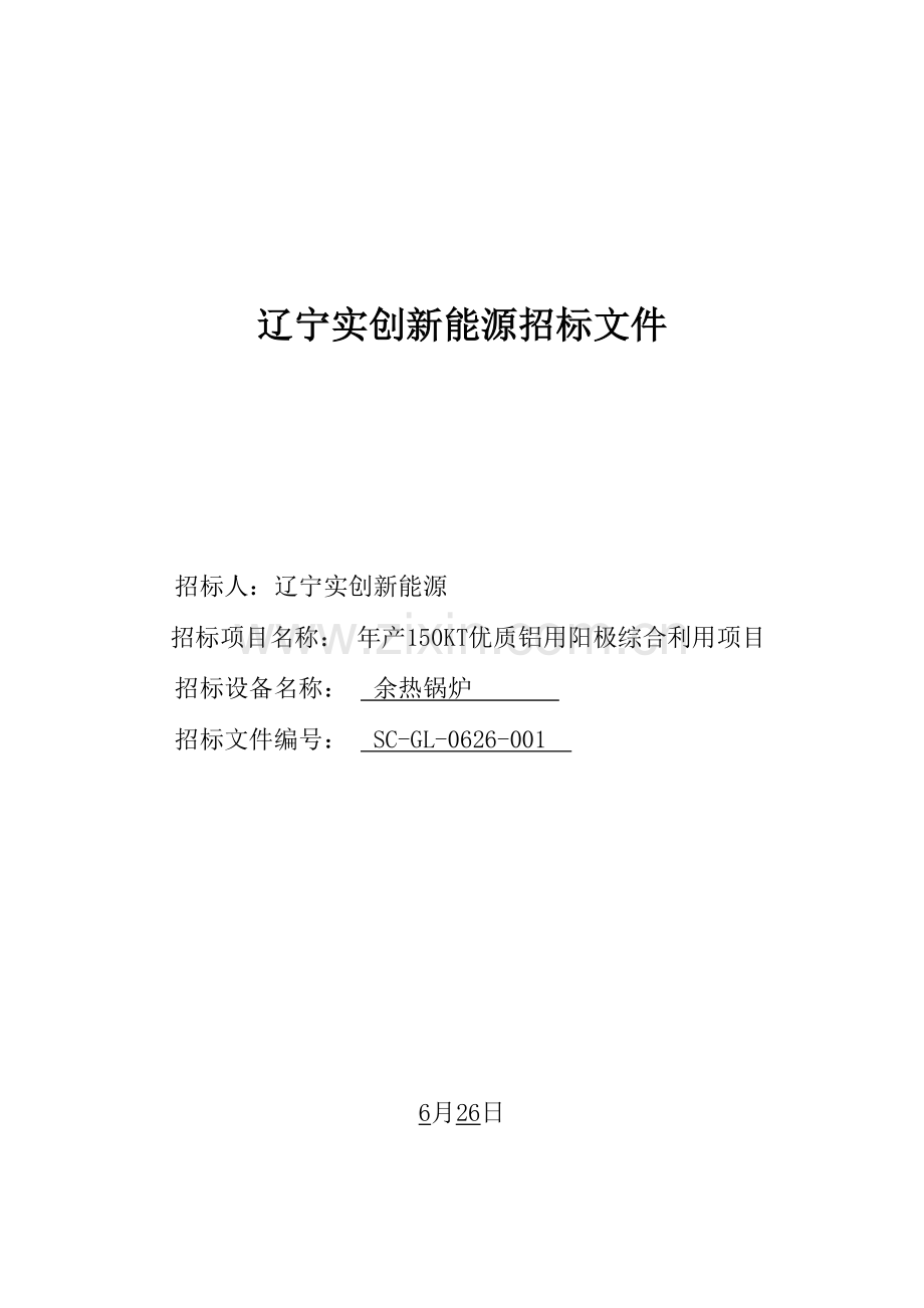 创新能源有限公司招标文件模板.doc_第1页