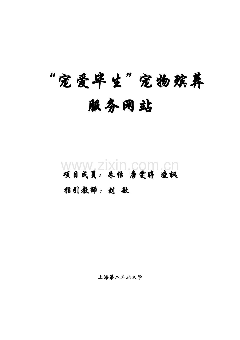 创业综合计划书宠物殡葬服务.docx_第1页