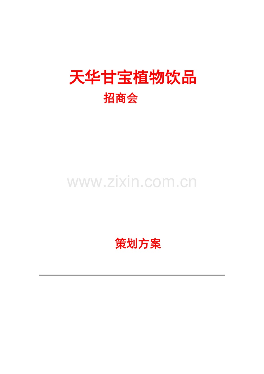 天华甘宝招商专项策划专业方案.docx_第1页