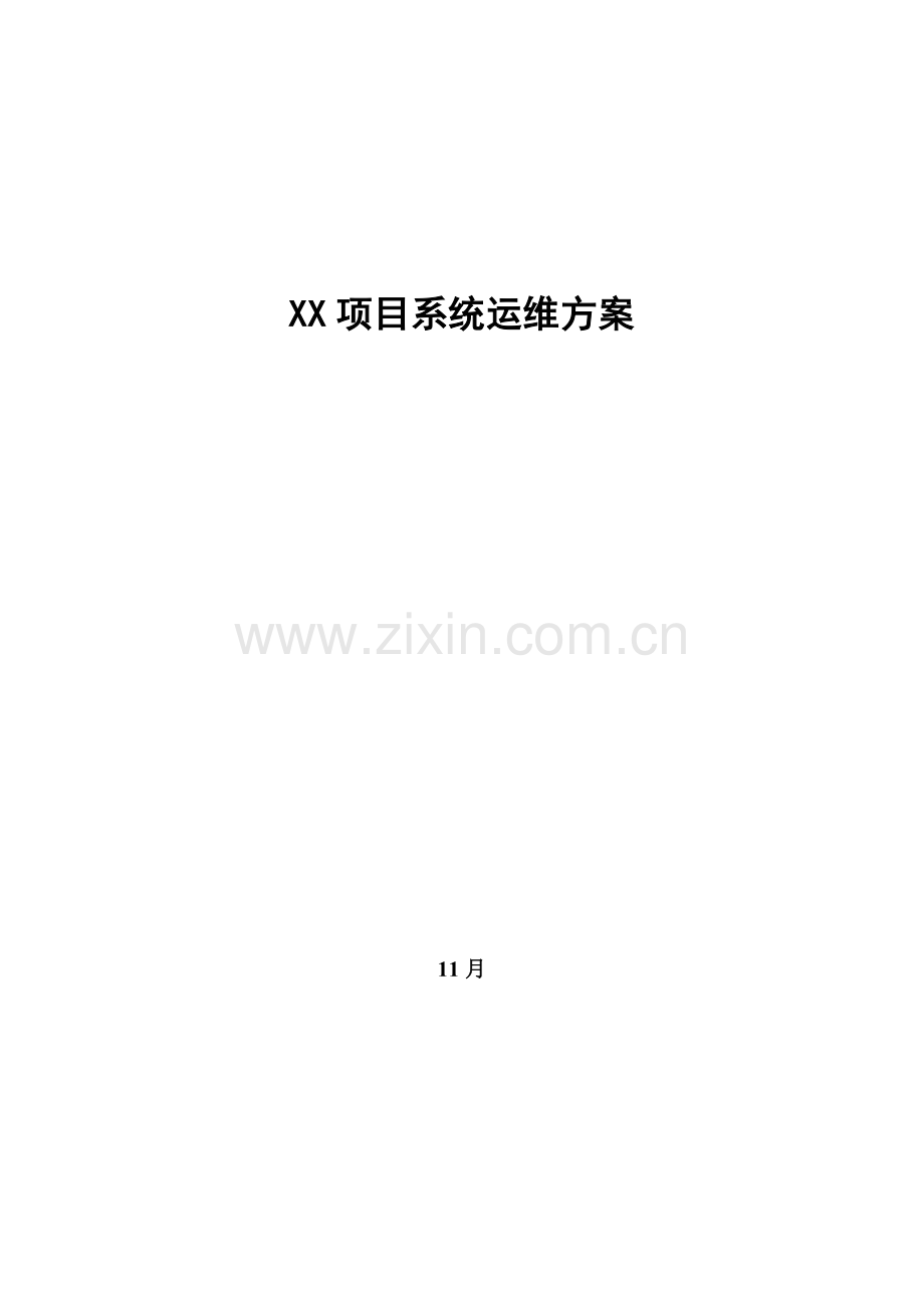 X综合项目系统运维专项方案.doc_第1页