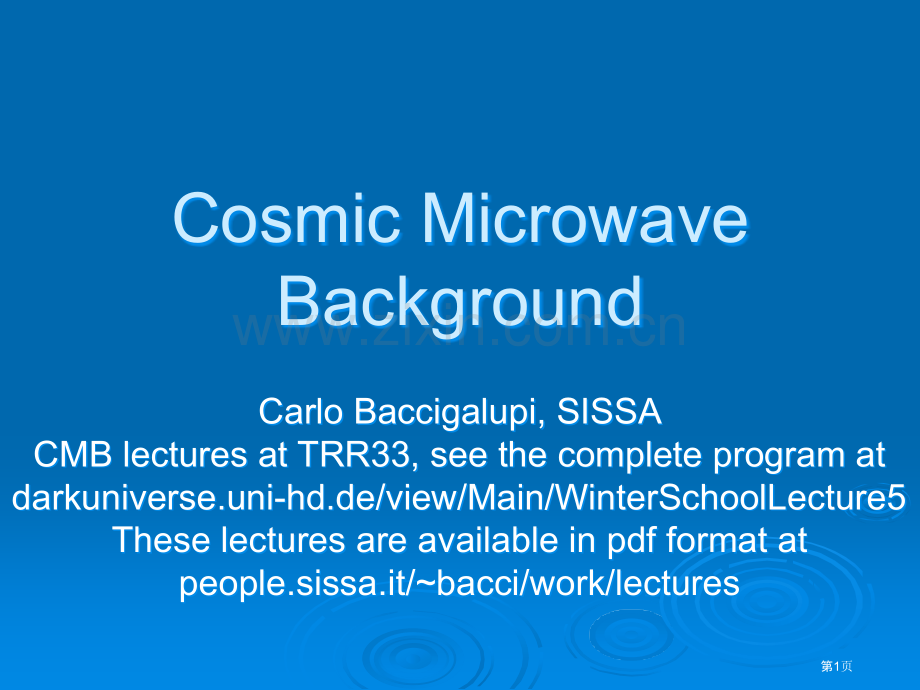 天体物理宇宙学及物理学电子书合辑cosmicmicrowavebackgroundobservabl.pptx_第1页