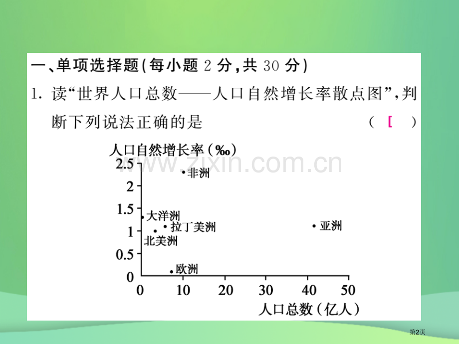 七年级地理上册第三章世界的居民章末复习过关检测习题市公开课一等奖百校联赛特等奖大赛微课金奖PPT课件.pptx_第2页