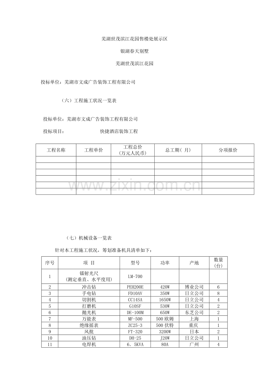 快捷连锁酒店装饰关键工程投优秀标书.docx_第3页