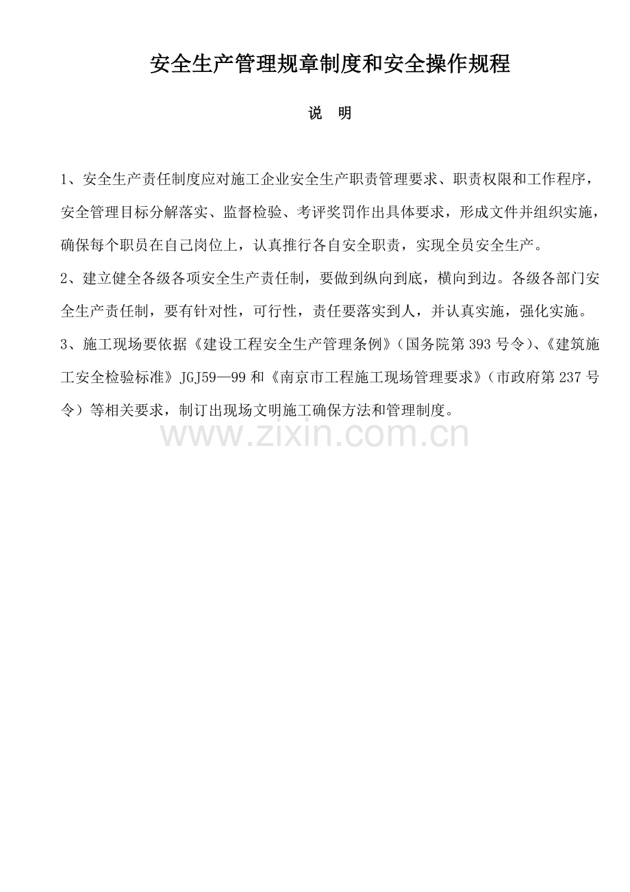 安全生产管理标准规章核心制度与安全操作专项规程.doc_第1页