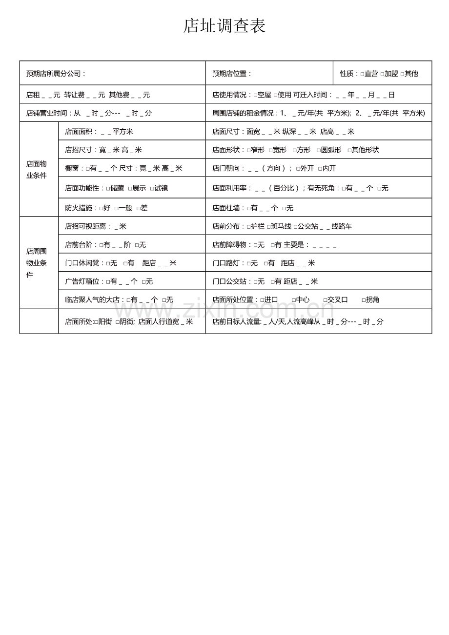 店铺选址及店面评估表.doc_第3页