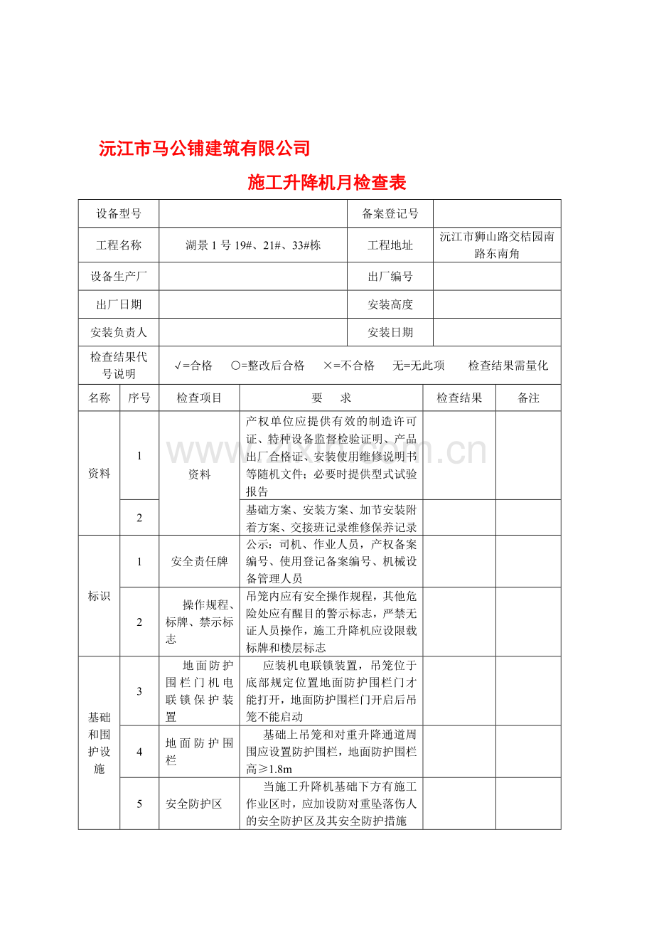 施工电梯周检、月检.doc_第1页