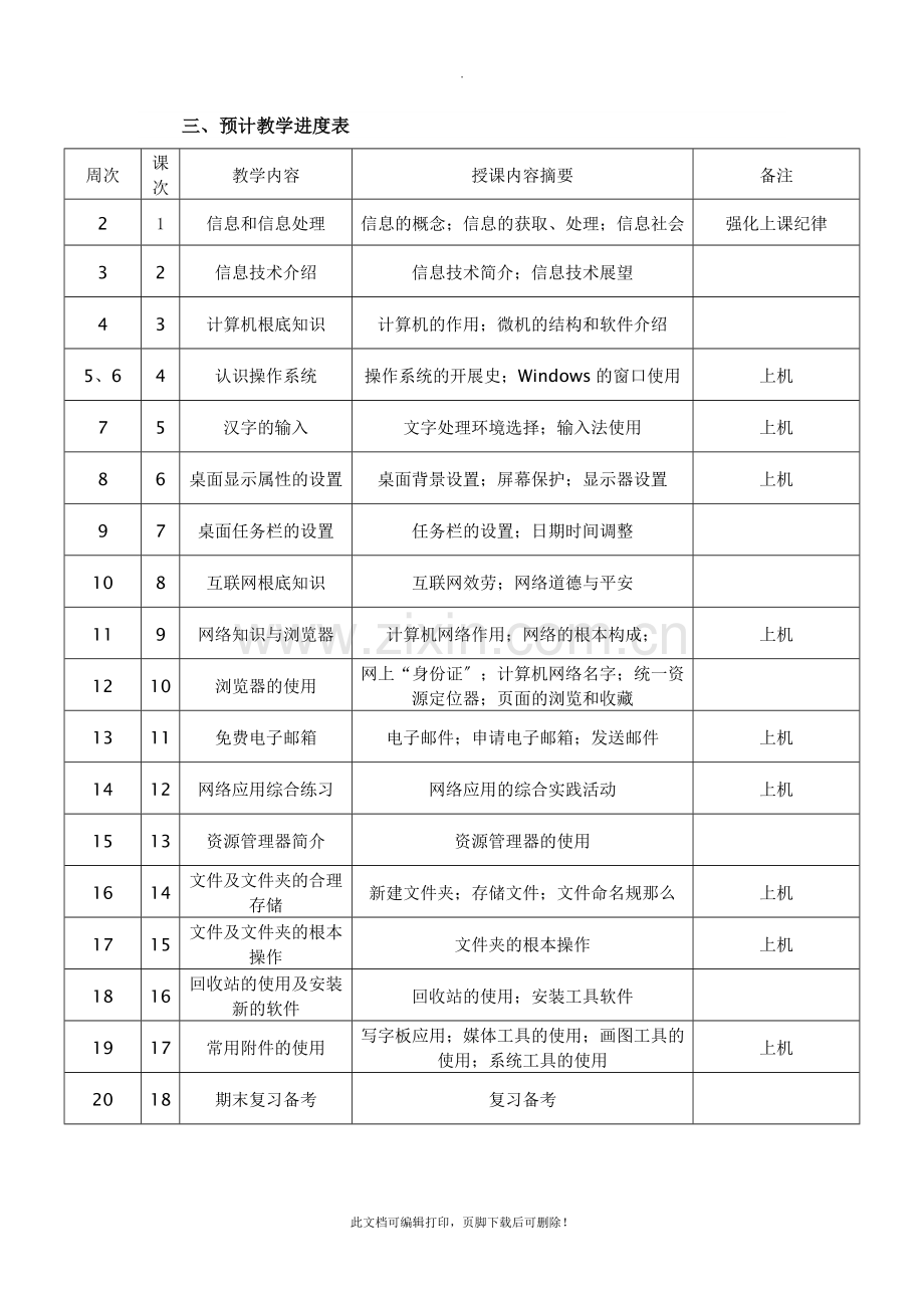 七年级上学期信息技术教学计划2.doc_第2页