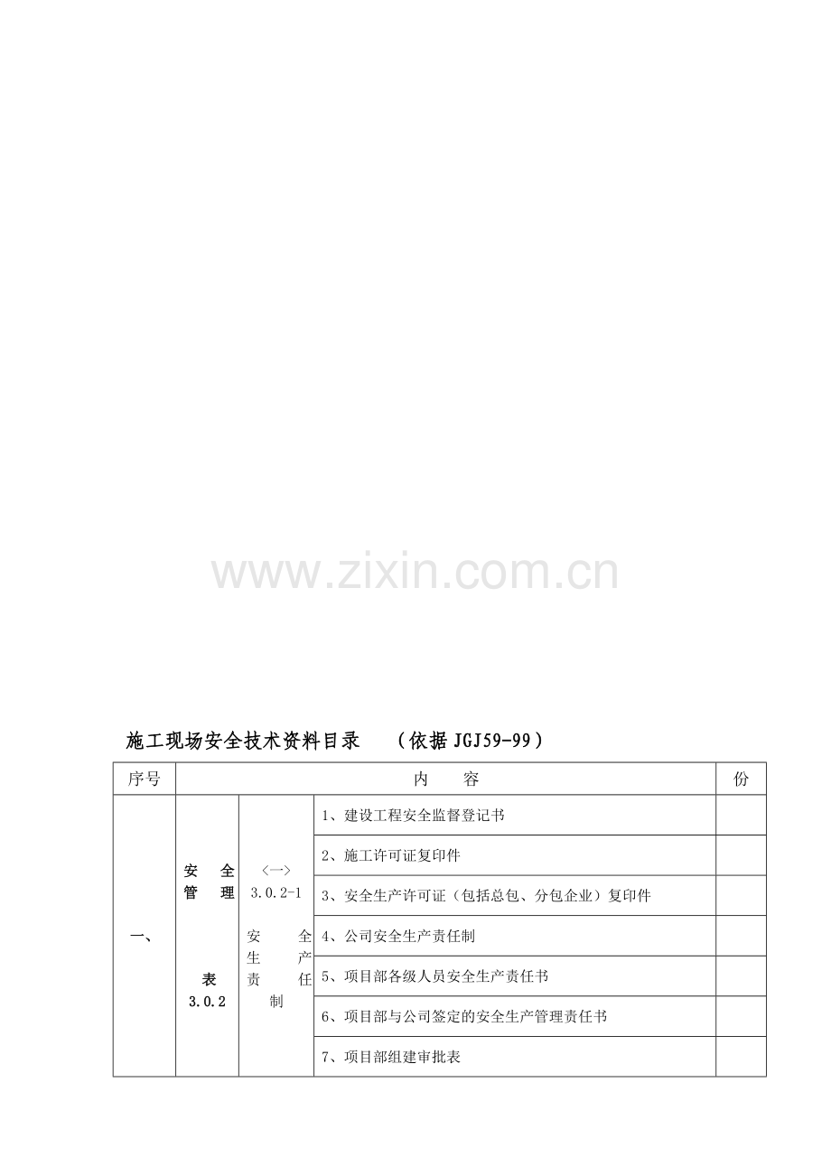 施工现场安全资料目录.doc_第1页